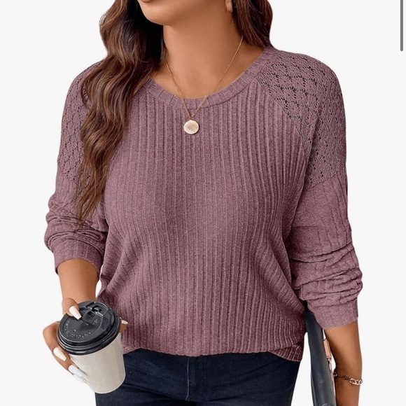 Sweaters - New Women's XL Ribbed Knit Sweater - Mauve